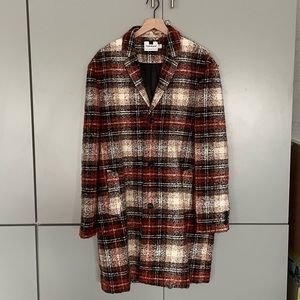 Plaid pea coat from Topman